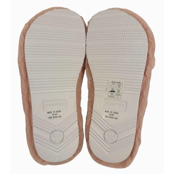 Hunter Crossover Slide Slippers Flatform Womens 8 Cozy Faux Fur Azalea Pink - Picture 6 of 7